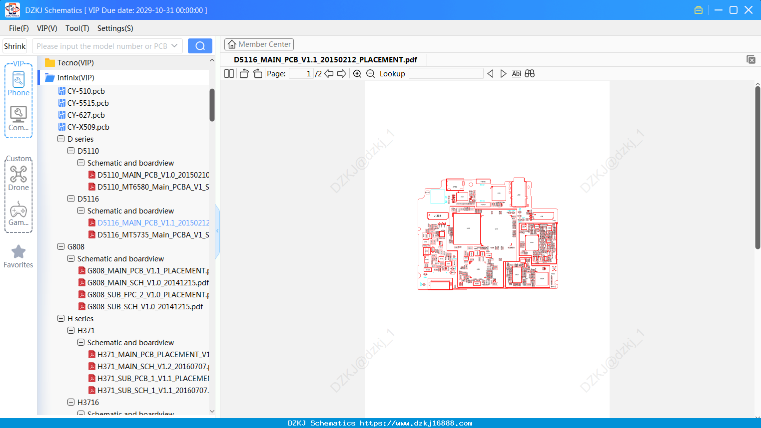Infinix D5116_MAIN_PCB_V1.1_20150212_PLACEMENT